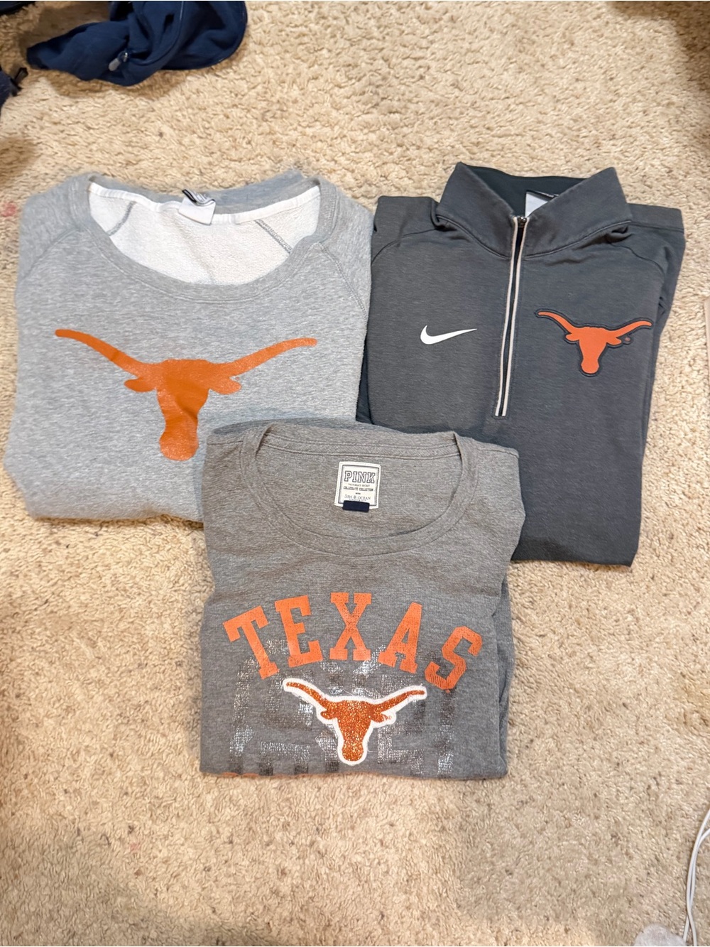 Nike Gray and Orange Texas Longhorns Sweatshirts and Tee